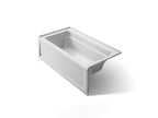 KOHLER K-1123-LAW-95 Archer 60" X 32" Alcove Bath With Bask Heated Surface, Left Drain - Ice Grey