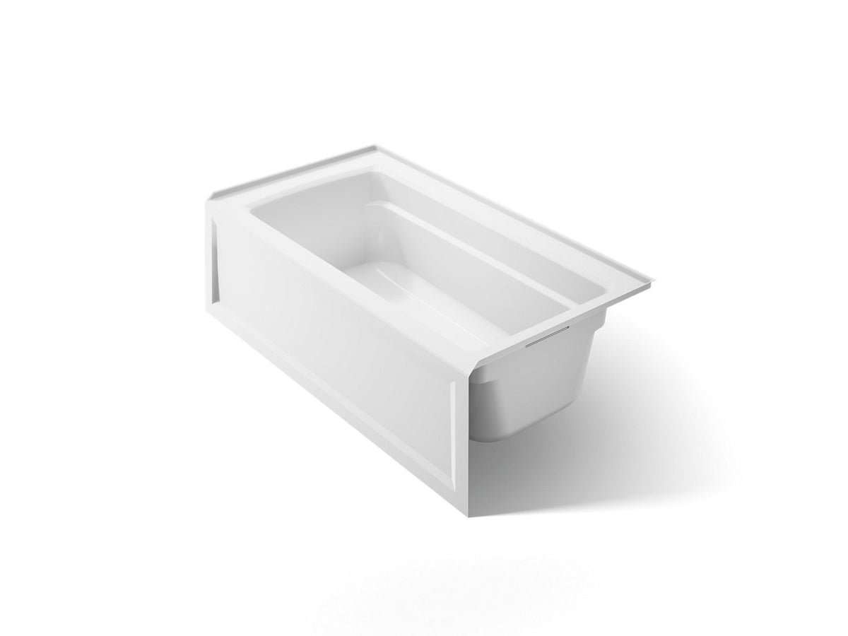 KOHLER K-1123-RA-0 Archer 60" X 32" Alcove Bath, Right Drain - White