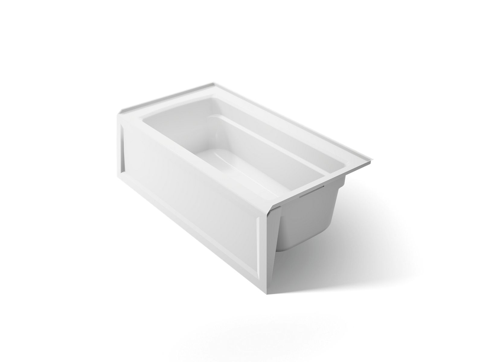 KOHLER K-1123-RAW-0 Archer 60" X 32" Alcove Bath With Bask Heated Surface, Right Drain - White