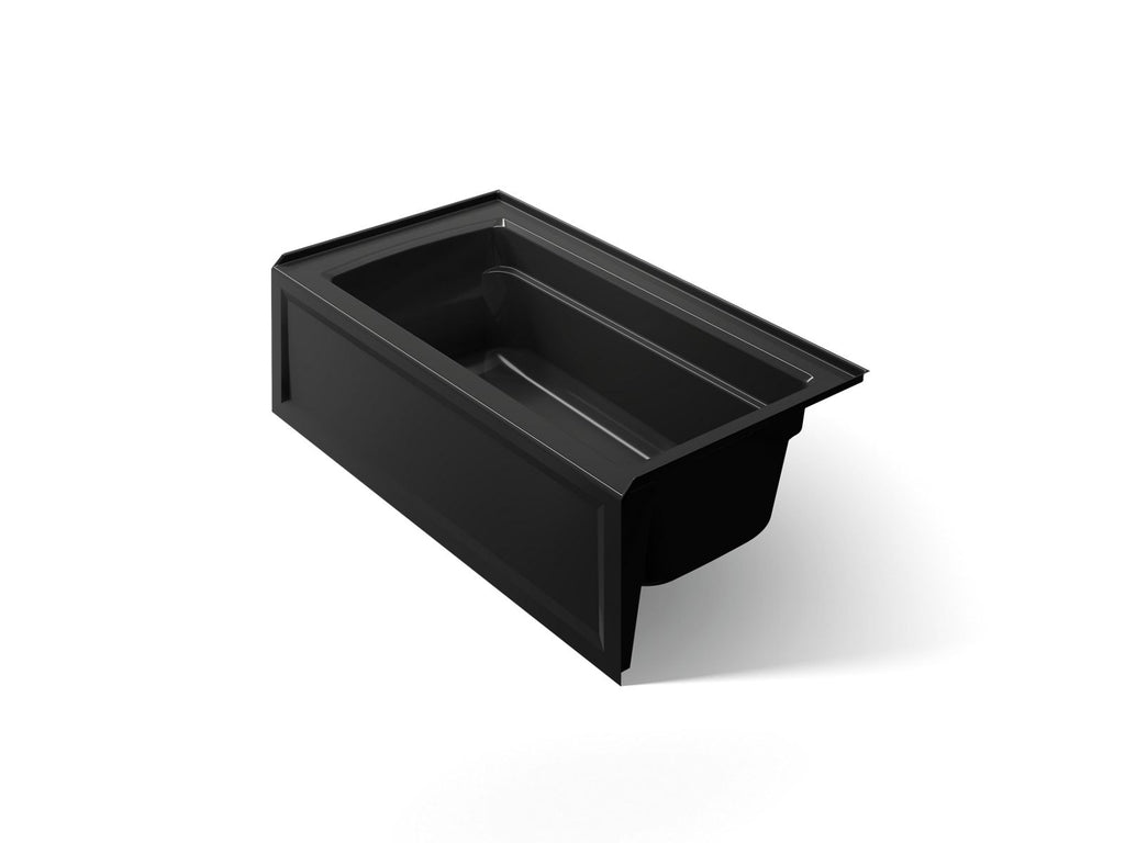 KOHLER K-1123-RAW-7 Archer 60" X 32" Alcove Bath With Bask Heated Surface, Right Drain - Black Black
