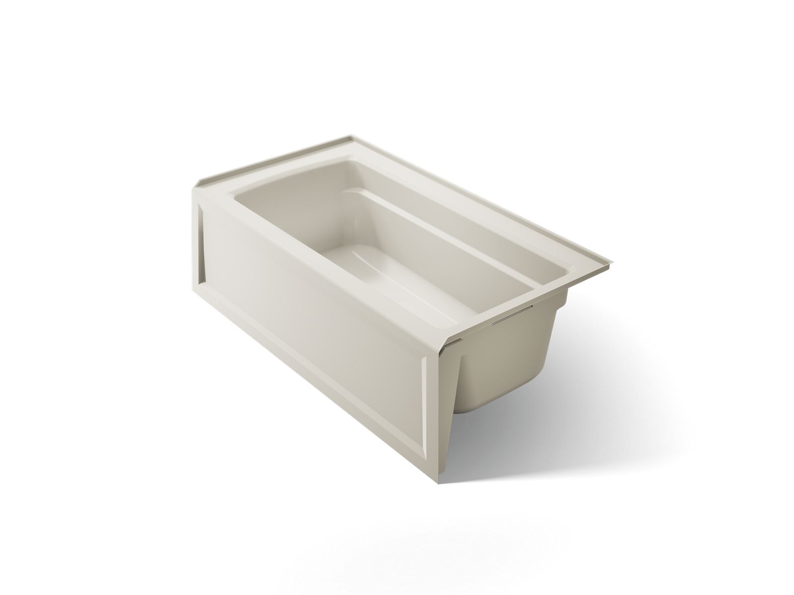 KOHLER K-1123-RAW-96 Archer 60" X 32" Alcove Bath With Bask Heated Surface, Right Drain - Biscuit