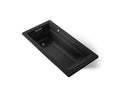 KOHLER K-1124-GH-7 Archer 72" X 36" Drop-In Heated Bubblemassage Air Bath - Black Black