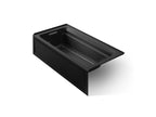 KOHLER K-1124-GHLA-7 Archer 72" X 36" Alcove Heated Bubblemassage Air Bath, Left Drain - Black Black