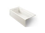 KOHLER K-1124-GHLAW-96 Archer 72" X 36" Alcove Heated Bubblemassage Air Bath With Bask Heated Surface, Left Drain - Biscuit