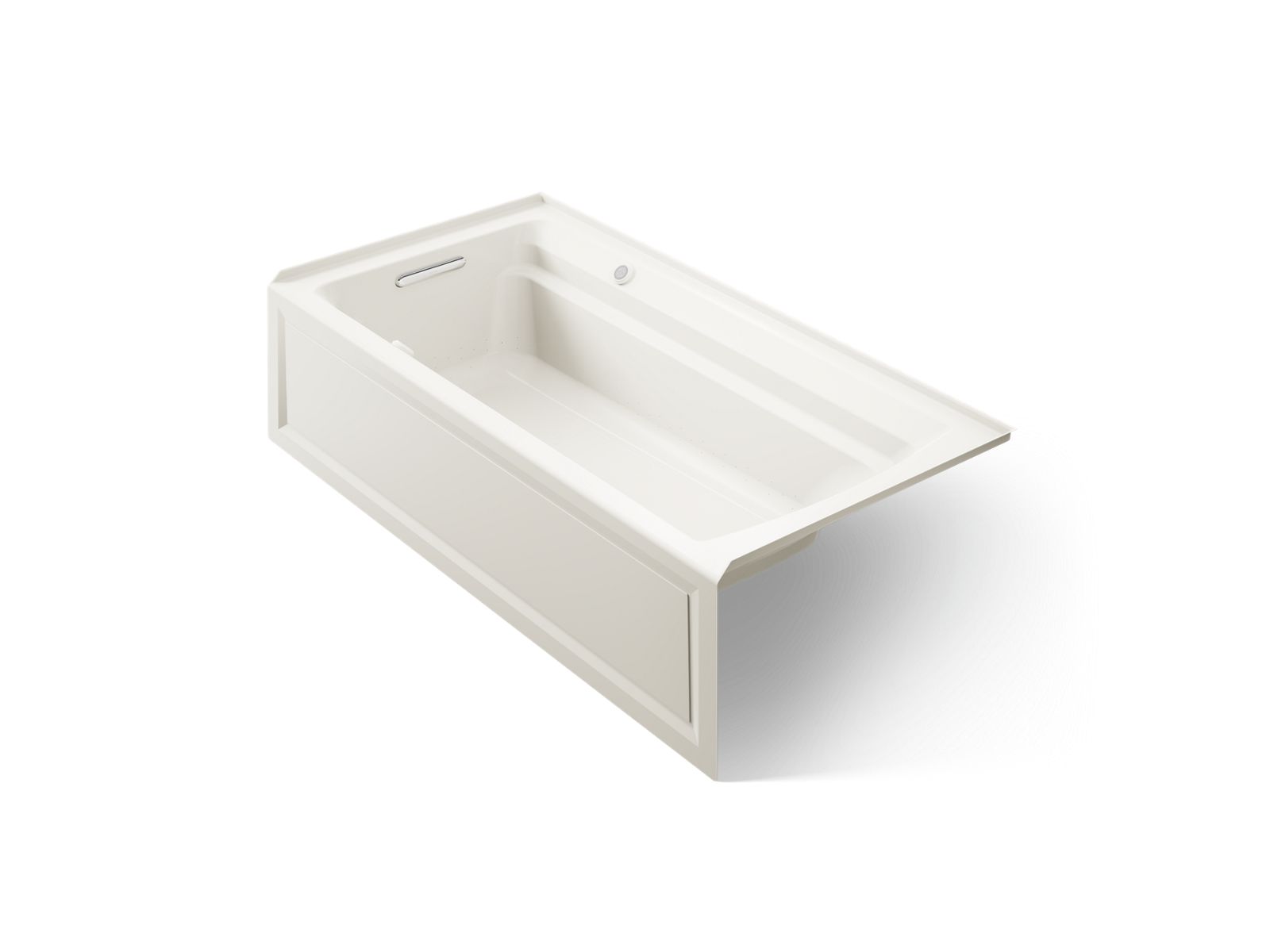 KOHLER K-1124-GHLAW-96 Archer 72" X 36" Alcove Heated Bubblemassage Air Bath With Bask Heated Surface, Left Drain - Biscuit