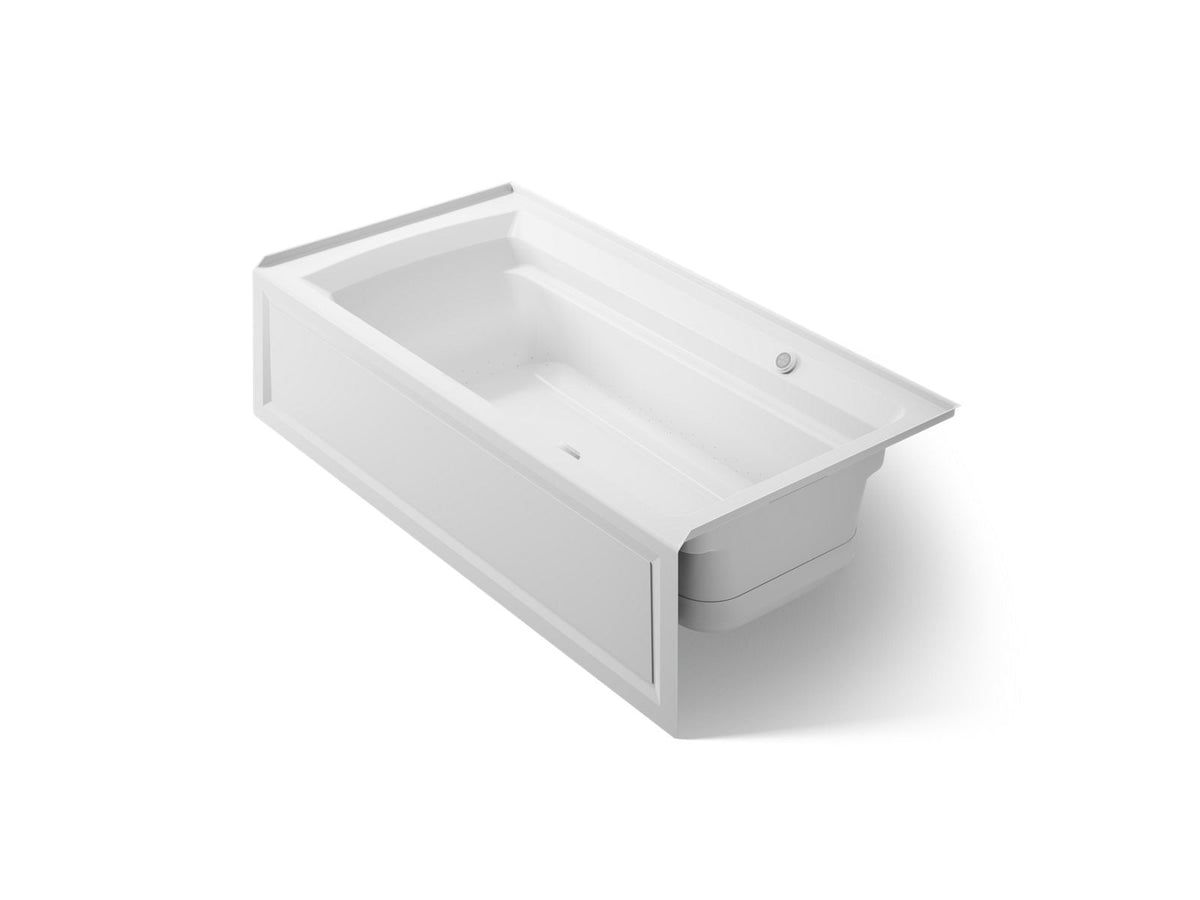 KOHLER K-1124-GHRAW-95 Archer 72" X 36" Alcove Heated Bubblemassage Air Bath With Bask Heated Surface, Right Drain - Ice Grey