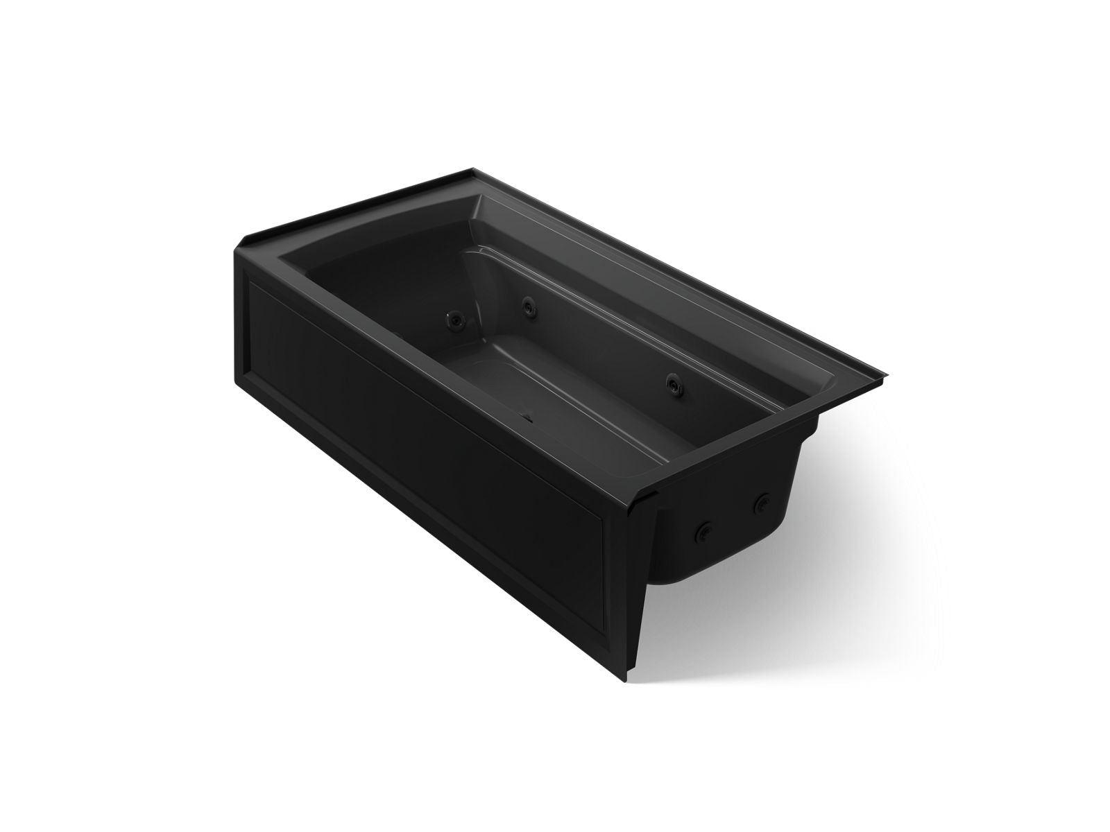 KOHLER K-1124-RA-7 Archer 72" X 36" Alcove Whirlpool Bath, Right Drain - Black Black