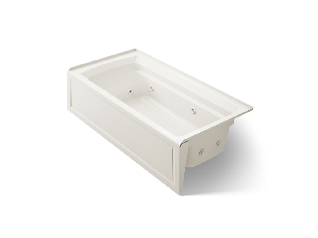 KOHLER K-1124-RA-96 Archer 72" X 36" Alcove Whirlpool Bath, Right Drain - Biscuit