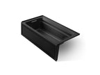KOHLER K-1124-HL-7 Archer 72" X 36" Alcove Whirlpool Bath With Alcove, Left Drain - Black Black