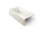 KOHLER K-1124-LA-96 Archer 72" X 36" Alcove Whirlpool Bath With Alcove, Left Drain - Biscuit