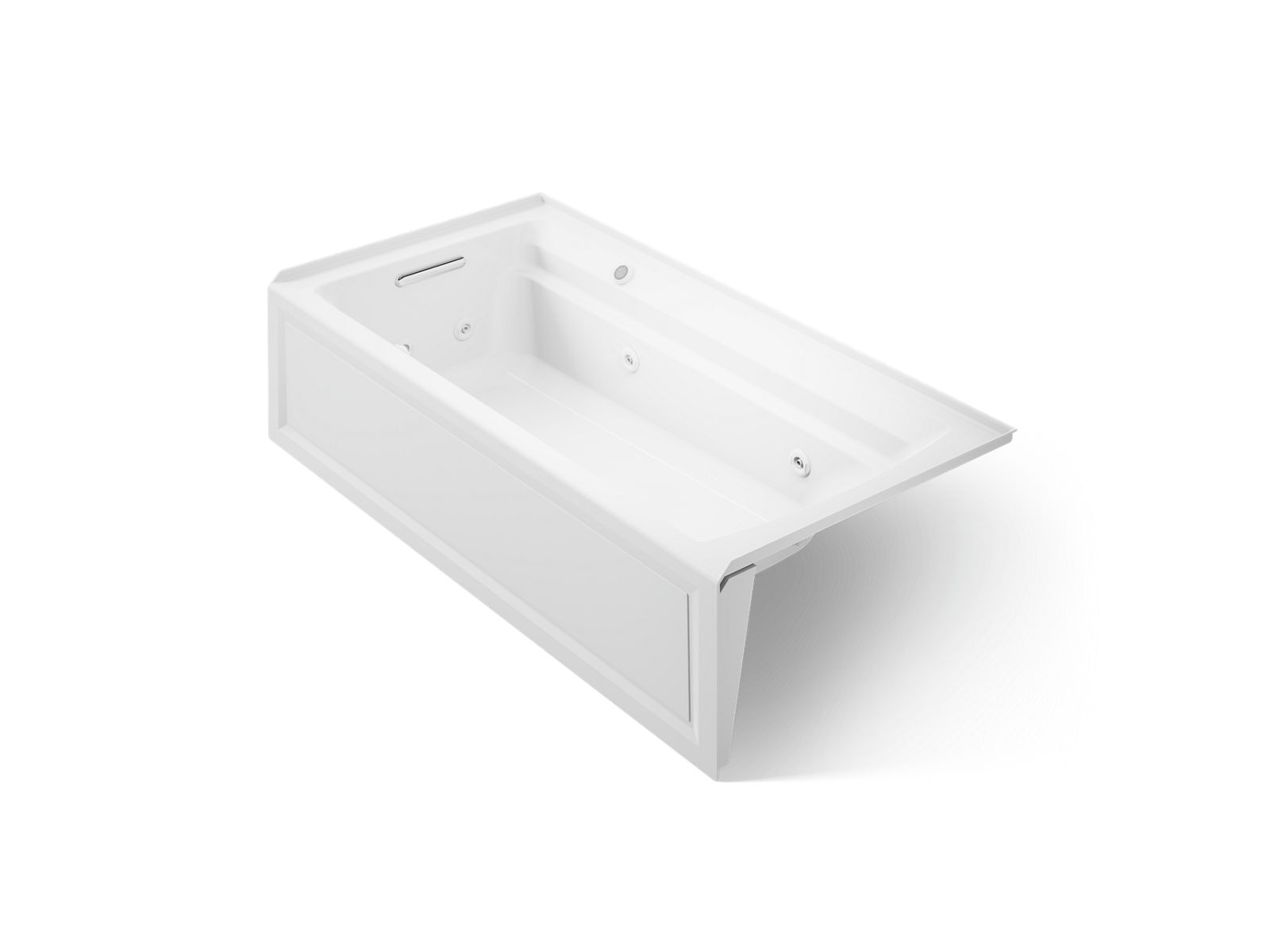 KOHLER K-1124-LAW-0 Archer 72" X 36" Alcove Whirlpool Bath With Bask Heated Surface, Left Drain - White