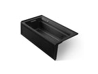 KOHLER K-1124-LAW-7 Archer 72" X 36" Alcove Whirlpool Bath With Bask Heated Surface, Left Drain - Black Black