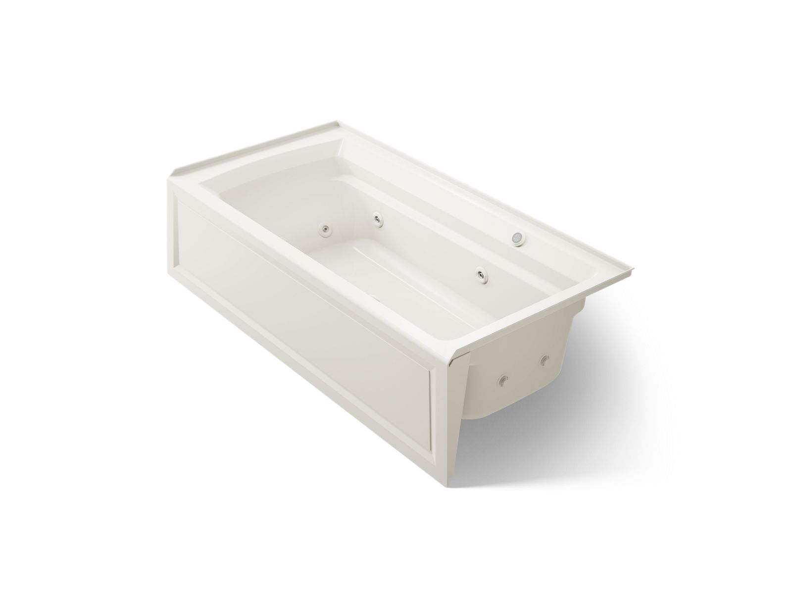 KOHLER K-1124-RAW-96 Archer 72" X 36" Alcove Whirlpool Bath With Bask Heated Surface, Right Drain - Biscuit