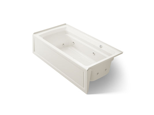KOHLER K-1124-RAW-96 Archer 72" x 36" alcove whirlpool bath with Bask heated surface, right drain - Biscuit