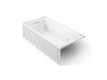 KOHLER K-1124-XGHLA-0 Archer 72" X 36" Alcove Heated Bubblemassage Air Bath And Whirlpool, Left Drain - White