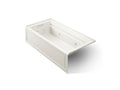 KOHLER K-1124-XGHLA-96 Archer 72" X 36" Alcove Heated Bubblemassage Air Bath And Whirlpool, Left Drain - Biscuit