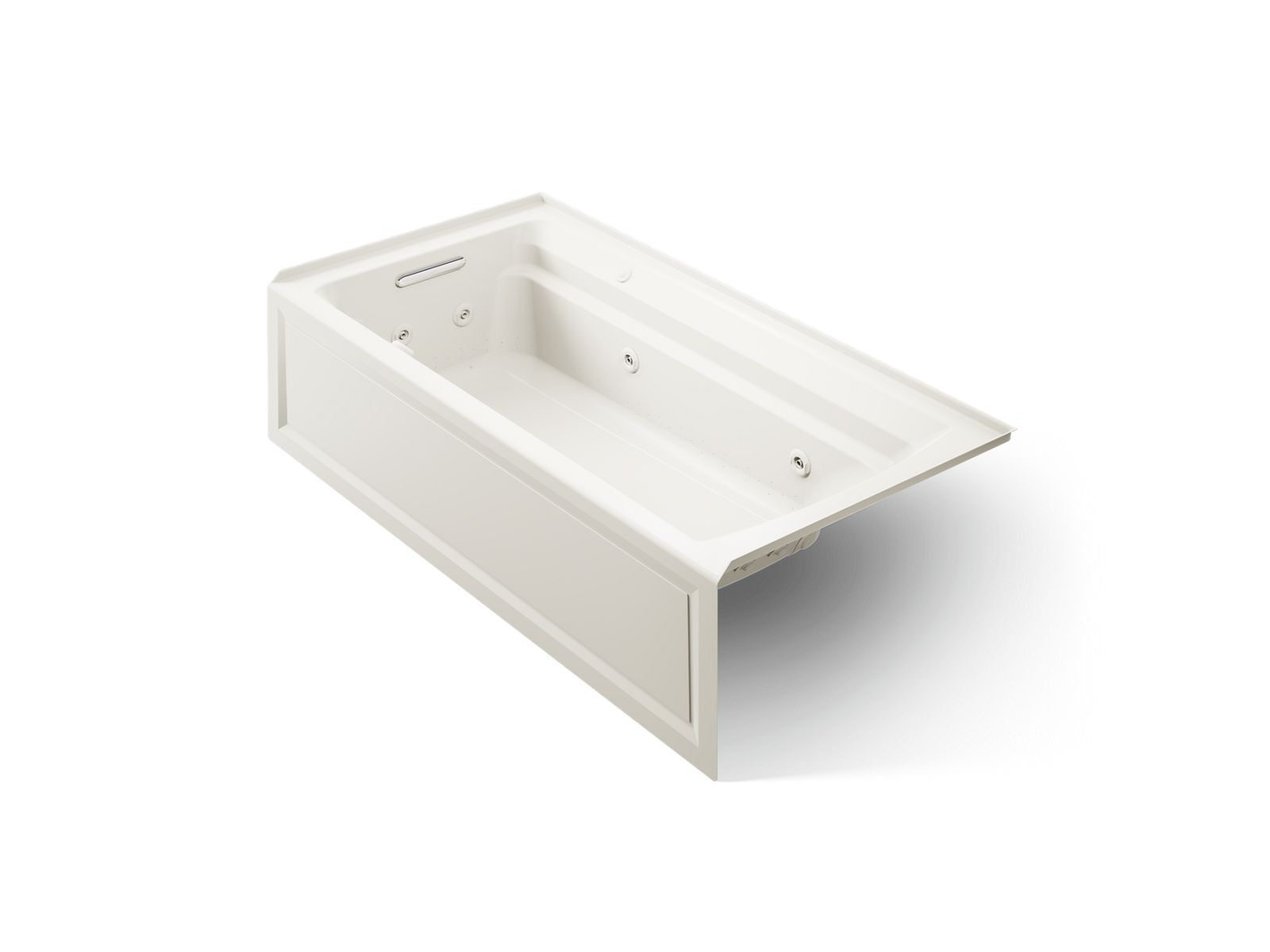 KOHLER K-1124-XGHLA-96 Archer 72" X 36" Alcove Heated Bubblemassage Air Bath And Whirlpool, Left Drain - Biscuit
