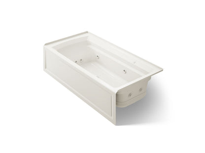 KOHLER K-1124-XGHRA-96 Archer 72" x 36" alcove Heated BubbleMassage air bath and whirlpool, right drain - Biscuit