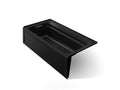 KOHLER K-1125-LAW-7 Archer 72" X 36" Alcove Bath With Bask Heated Surface, Left Drain - Black Black