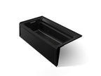 KOHLER K-1125-LAW-7 Archer 72" X 36" Alcove Bath With Bask Heated Surface, Left Drain - Black Black