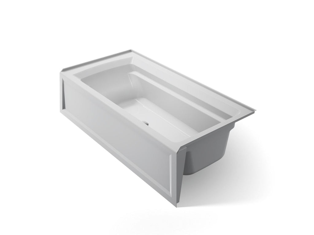KOHLER K-1125-RAW-95 Archer 72" X 36" Alcove Bath With Bask Heated Surface, Alcove, Right Drain - Ice Grey