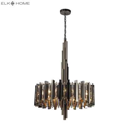 ELK SIGNATURE 1140-016 Industrialist 30'' Wide 8-Light Pendant - MatteBlack Nickel