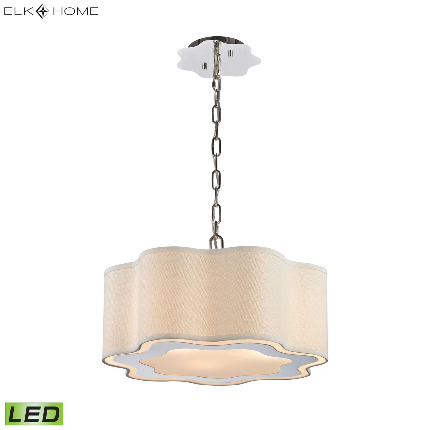 ELK SIGNATURE 1140-018-LED Villoy 18'' Wide 3-Light Pendant - Polished Nickel