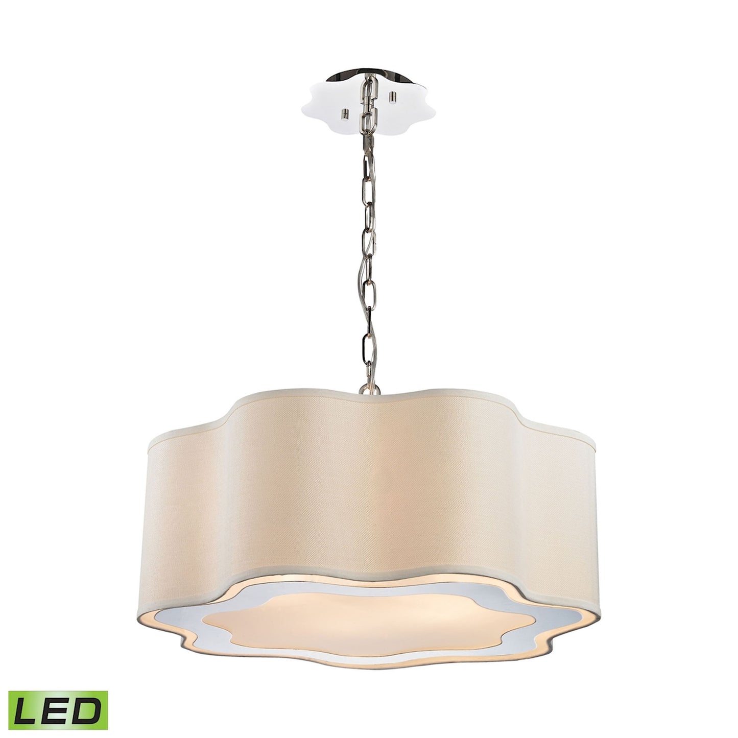 ELK SIGNATURE 1140-019-LED Villoy 24'' Wide 6-Light Pendant - Polished Nickel