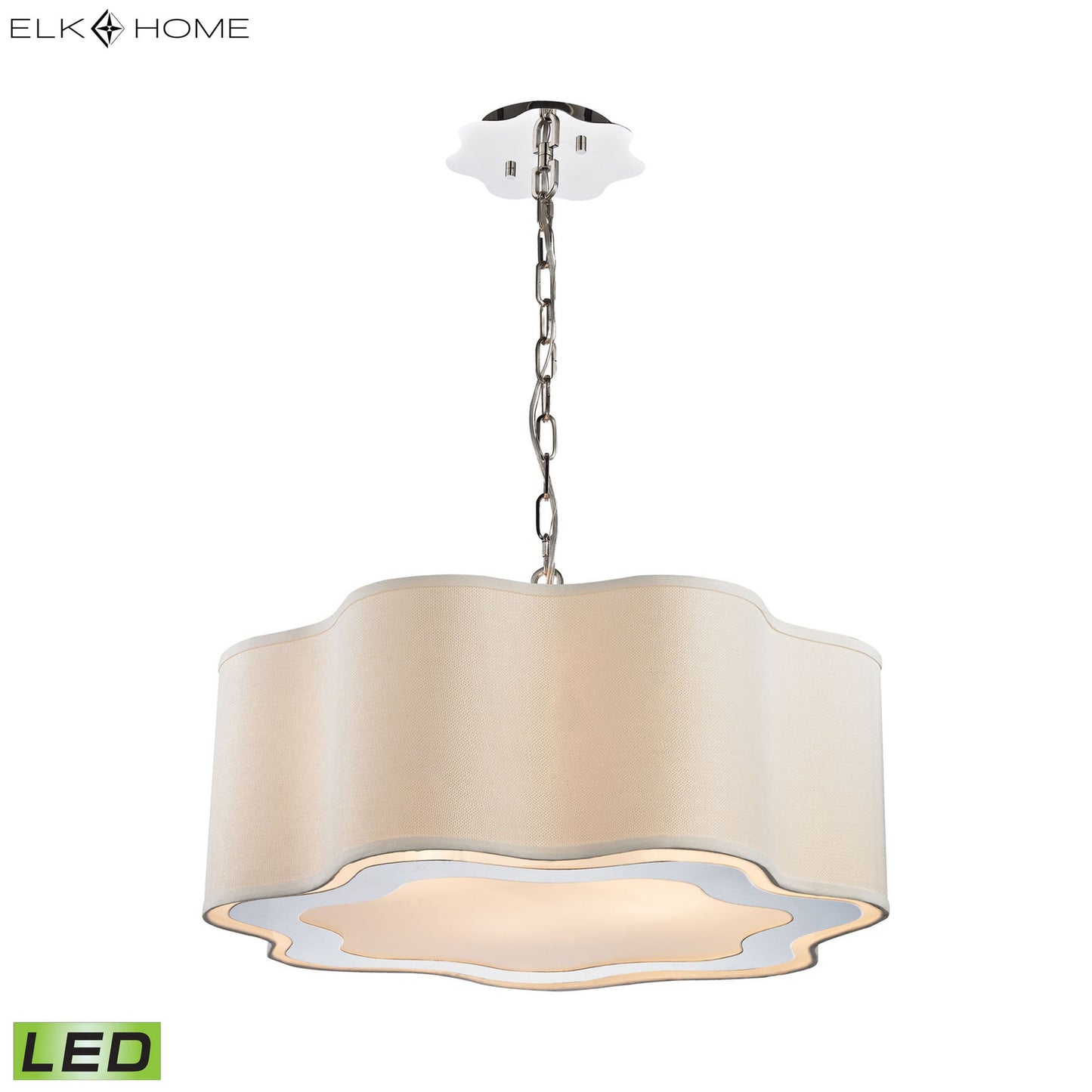 ELK SIGNATURE 1140-019-LED Villoy 24'' Wide 6-Light Pendant - Polished Nickel