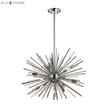 ELK SIGNATURE 1140-024 Starburst 27'' Wide 12-Light Chandelier - Polished Chrome