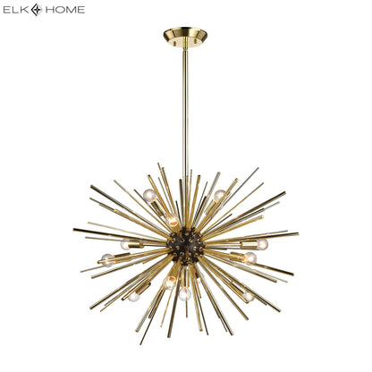 ELK SIGNATURE 1140-025 Starburst 27'' Wide 12-Light Chandelier - Polished Gold