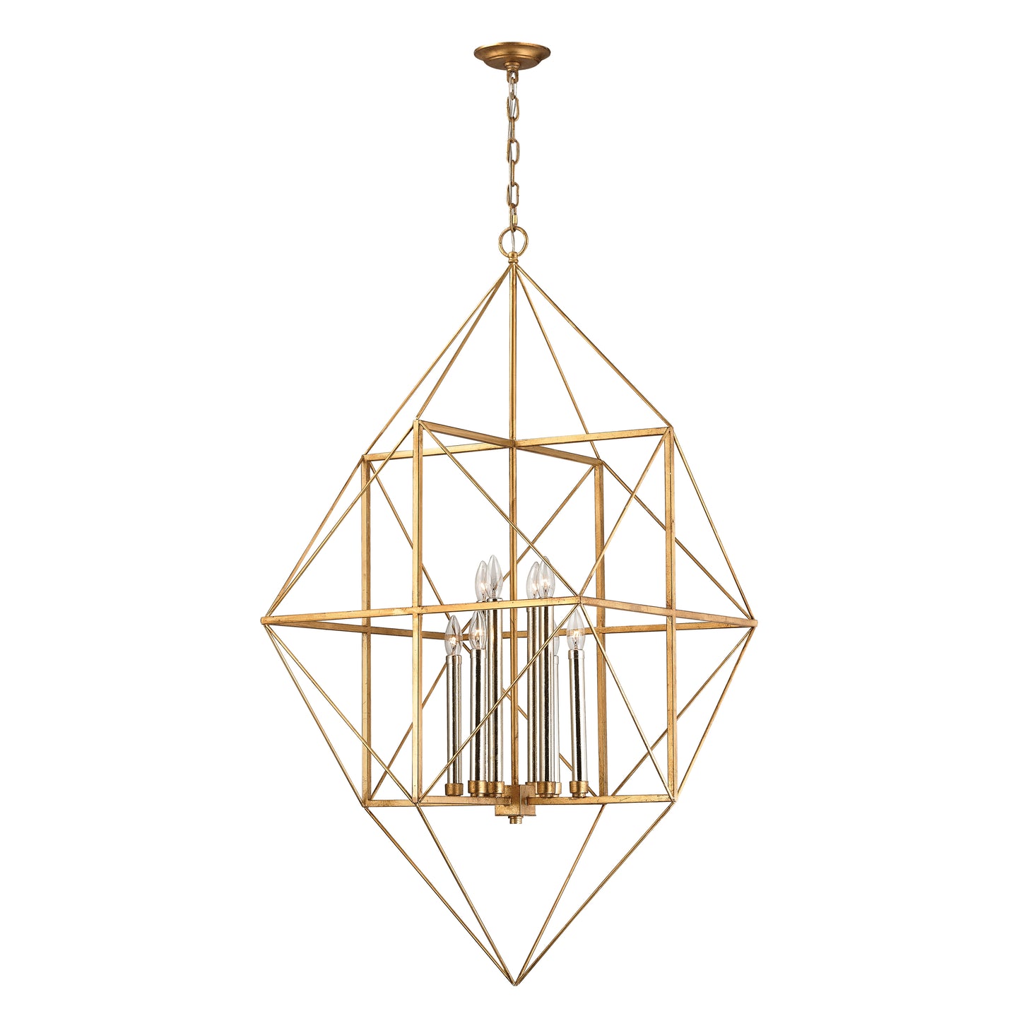 ELK SIGNATURE 1141-006 Connexions 24'' Wide 8-Light Pendant - Gold Leaf