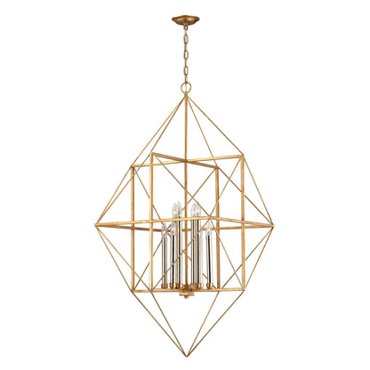 ELK SIGNATURE 1141-006 Connexions 24'' Wide 8-Light Pendant - Gold Leaf