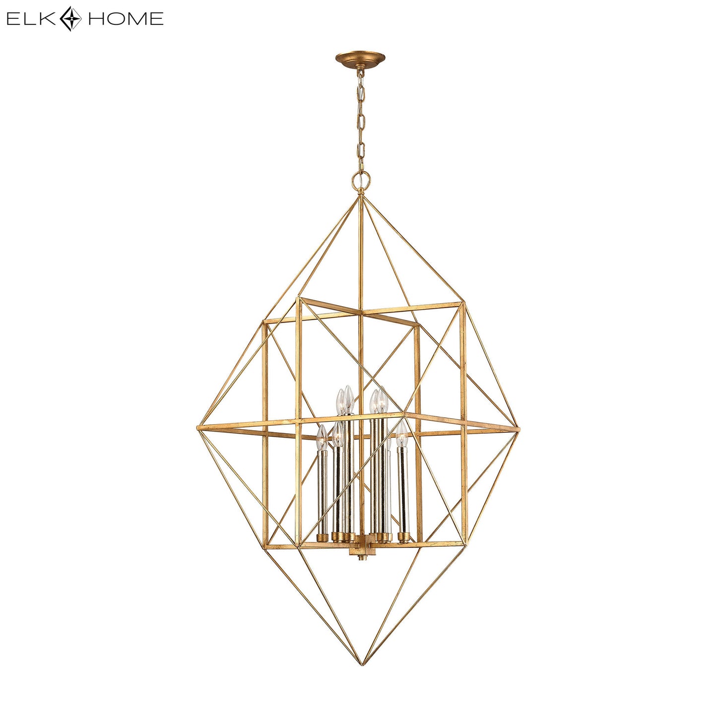 ELK SIGNATURE 1141-006 Connexions 24'' Wide 8-Light Pendant - Gold Leaf