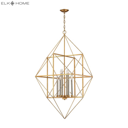 ELK SIGNATURE 1141-006 Connexions 24'' Wide 8-Light Pendant - Gold Leaf