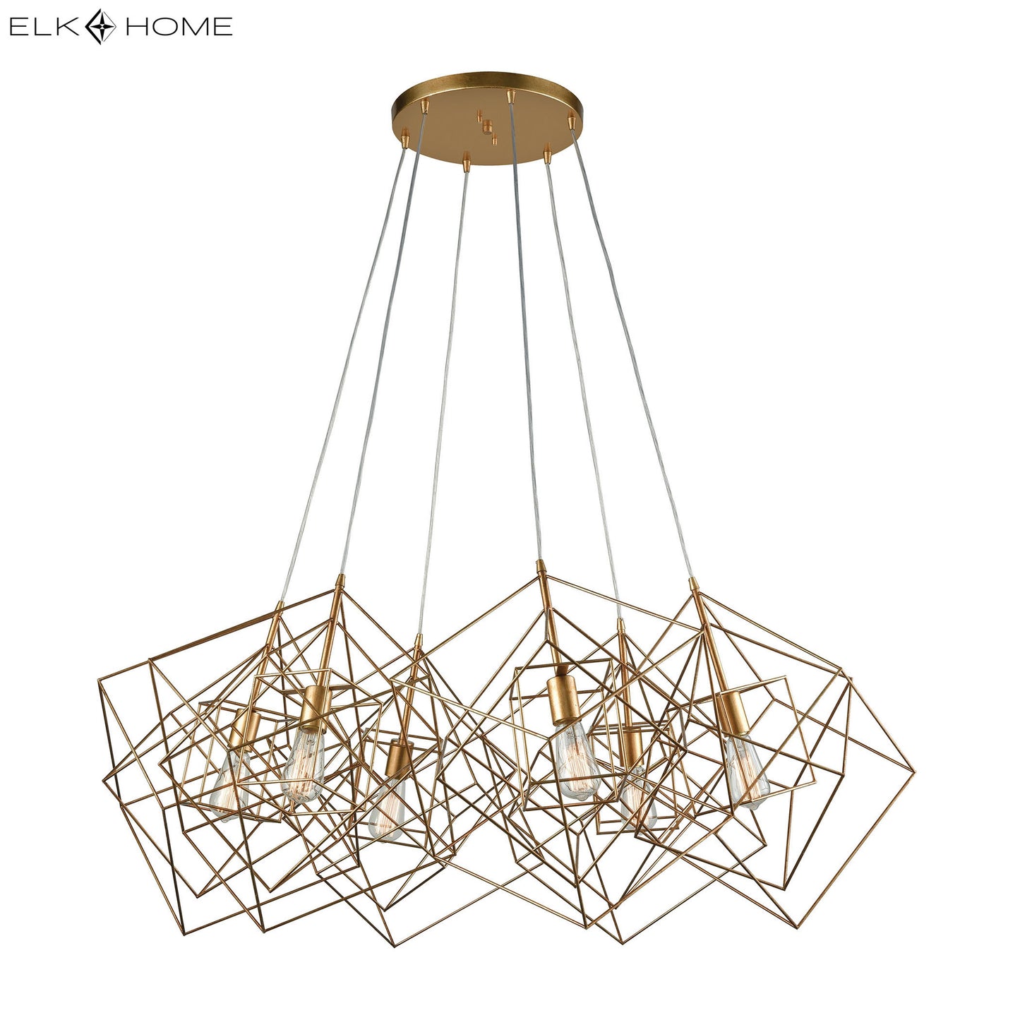 ELK SIGNATURE 1141-032 Connexions 48'' Wide 6-Light Chandelier - Gold Leaf