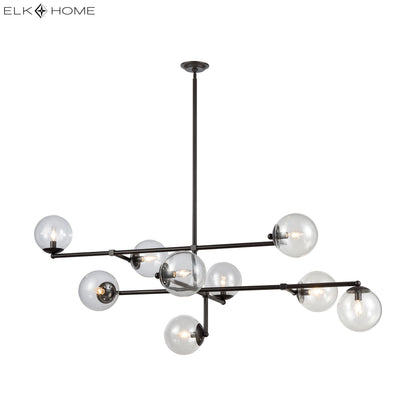 ELK SIGNATURE 1141-083 Communique 64'' Wide 9-Light Linear Chandelier - Oiled Bronze