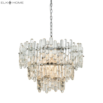 ELK SIGNATURE 1141-086 Icy Reception 27'' Wide 9-Light Chandelier - Chrome