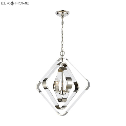 ELK SIGNATURE 1141-095 Rapid Pulse 20'' Wide 3-Light Pendant - Polished Nickel