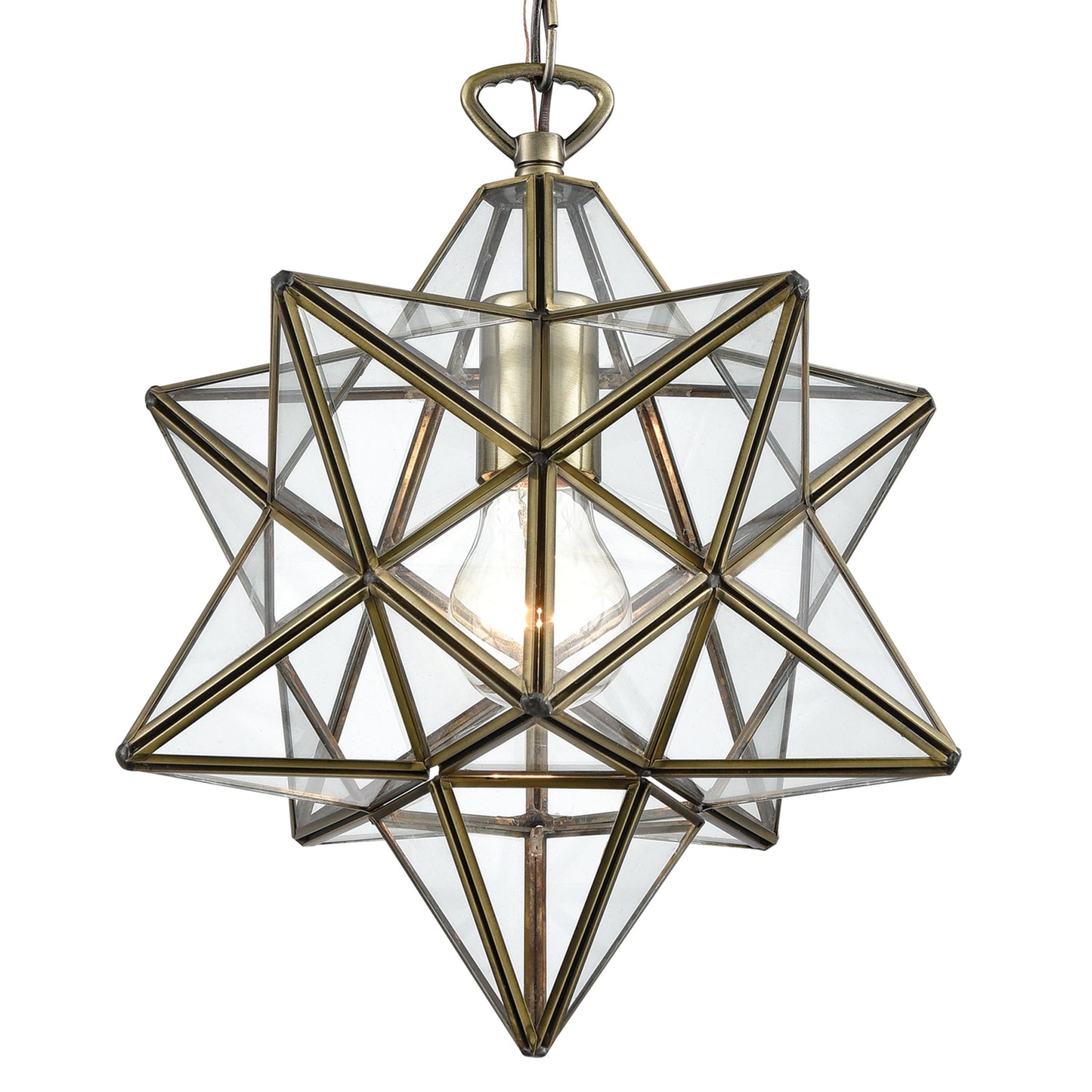 MARKETPLACE 1145-020 Moravian Star 12'' Wide 1-Light Mini Pendant - Antique Brass