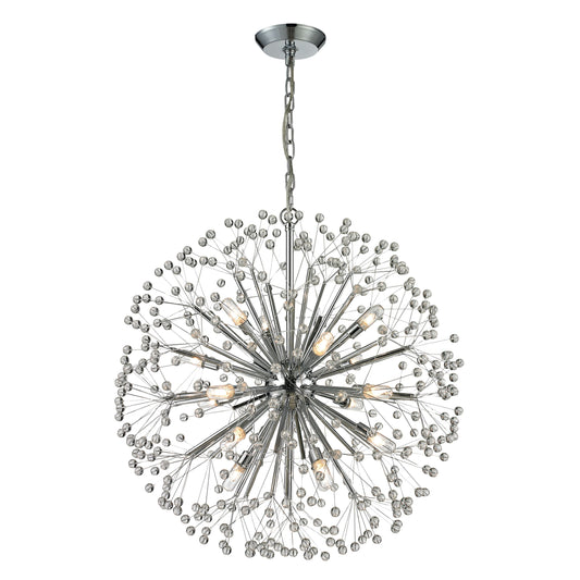 ELK SHOWROOM 11546/16 Starburst 27'' Wide 16-Light Chandelier - Polished Chrome