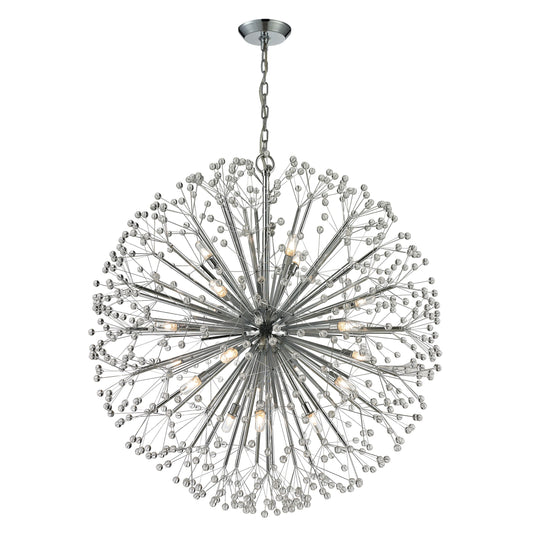 ELK SHOWROOM 11547/19 Starburst 36'' Wide 19-Light Chandelier - Polished Chrome