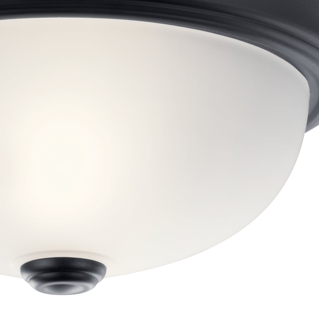 KICHLER 8111BK 11.25" 2 Light Flush Mount Black