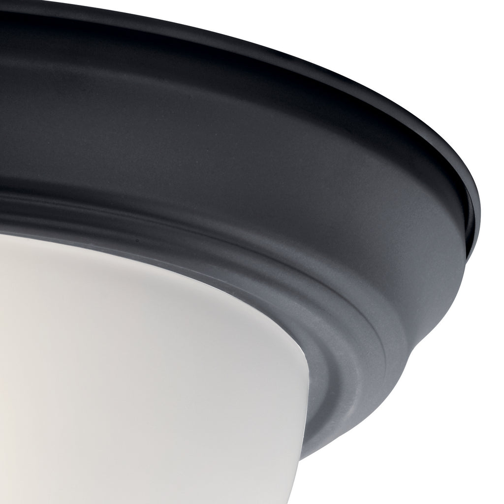 KICHLER 8111BK 11.25" 2 Light Flush Mount Black