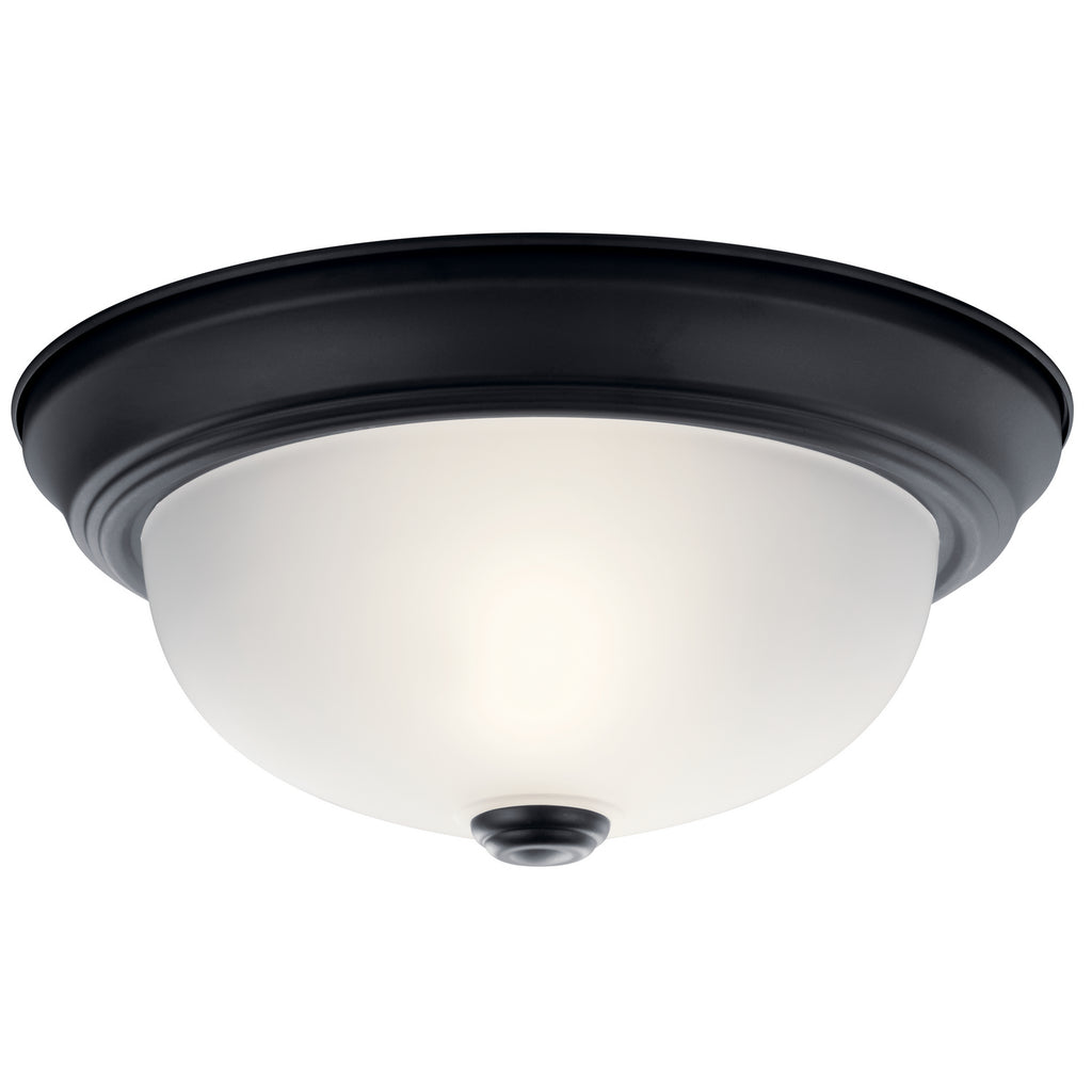 KICHLER 8111BK 11.25" 2 Light Flush Mount Black