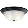 KICHLER 8116BK 15.25" 3 Light Flush Mount Black