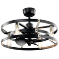 KICHLER 300040SBK Cavelli 25 Inch Low Profile Ceiling Fan In Satin Black Finish With Brushed Nickel Accents