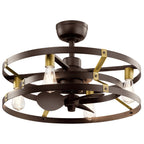 KICHLER 300040SNB Cavelli 25 Inch Low Profile Ceiling Fan In Satin Natural Bronze Finish With Natural Brass Accents