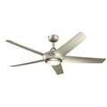 KICHLER 330089NI Kapono 52 Inch Led Ceiling Fan In Nickel With Frosted White Polycarbonate Lens