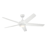 KICHLER 330089WH Kapono 52 Inch Led Ceiling Fan In White With Frosted White Polycarbonate Lens